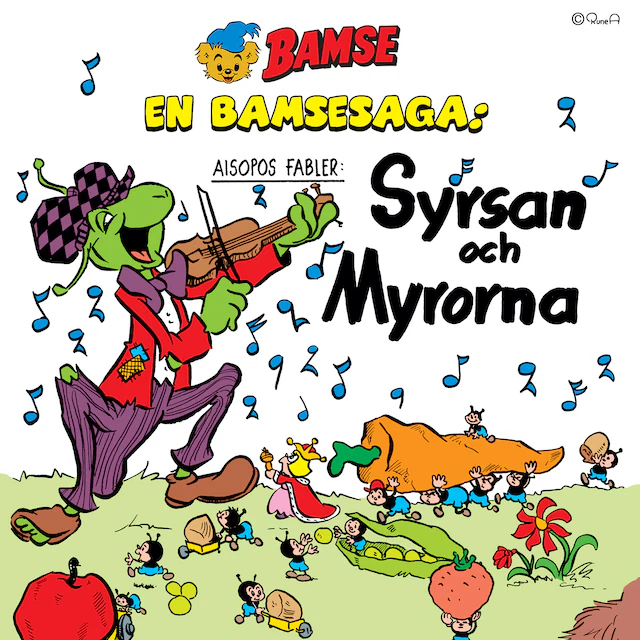 Omslag: En Bamsesaga : Syrsan och myrorna
