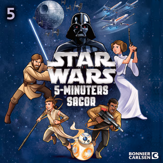 Omslag: Förstör dödsstjärnan! Femte delen ur Star Wars 5-minuterssagor