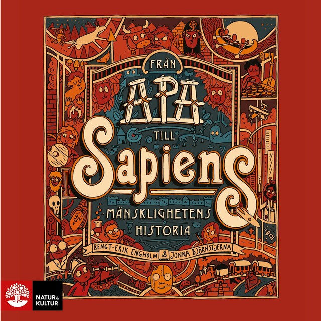 Omslag: Från apa till sapiens : mänsklighetens historia