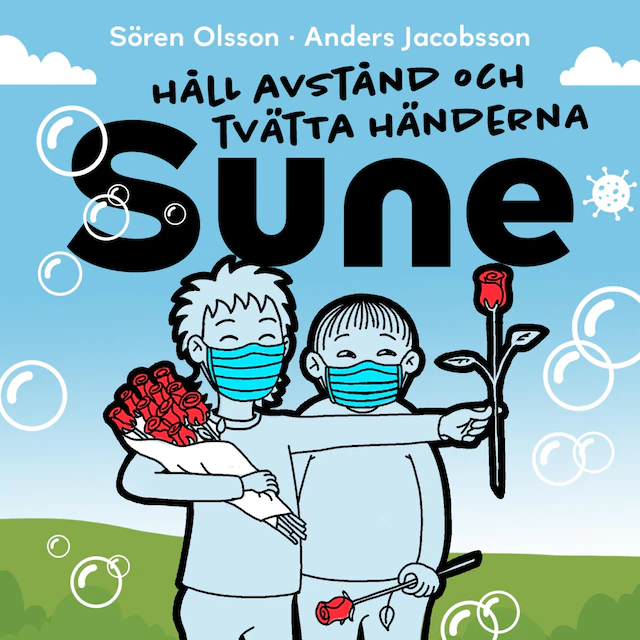 Omslag: Håll avstånd och tvätta händerna Sune