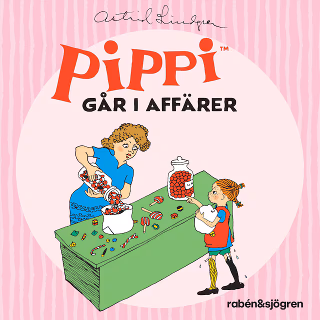 Omslag: Pippi går i affärer (Ljudsaga)
