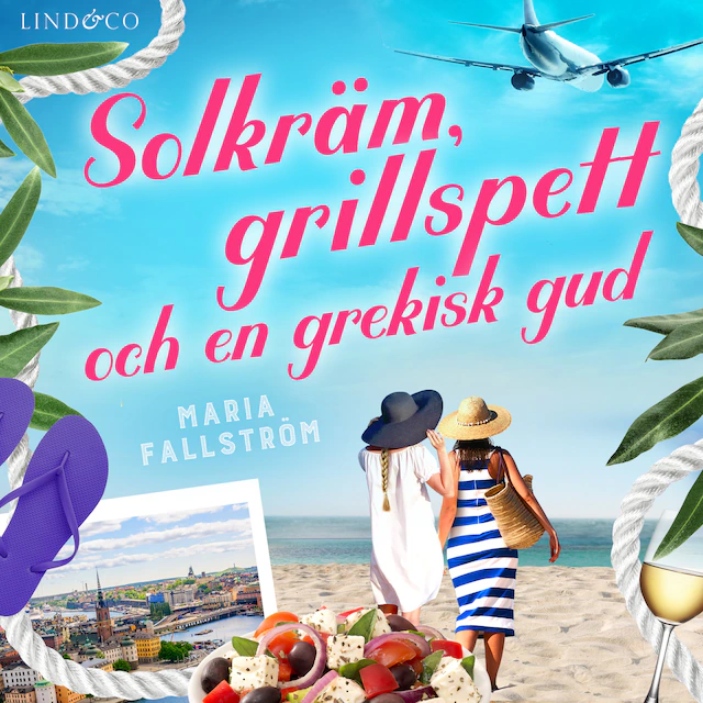 Omslag: Solkräm, grillspett och en grekisk gud