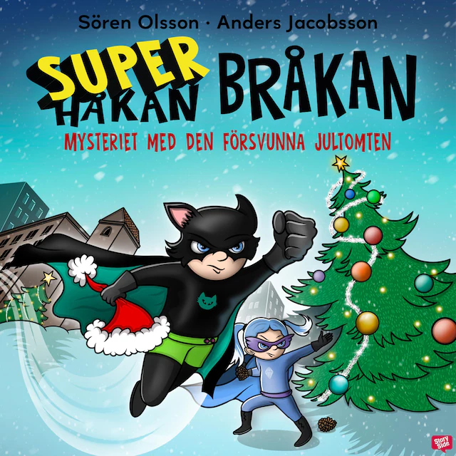 Omslag till ljudboken Super-Bråkan. Mysteriet med den försvunna jultomten